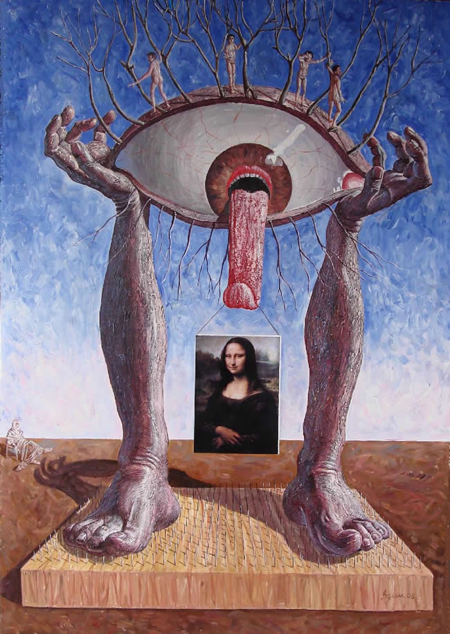 oil paintings by Agim Meta, surrealist painting